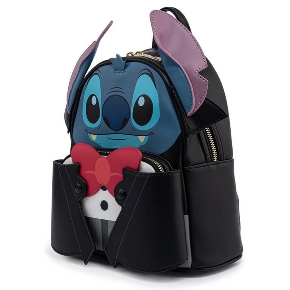 Loungefly Disney Vampire Stitch Bowtie Mini Backpack w/wallet and PIN main image 4
